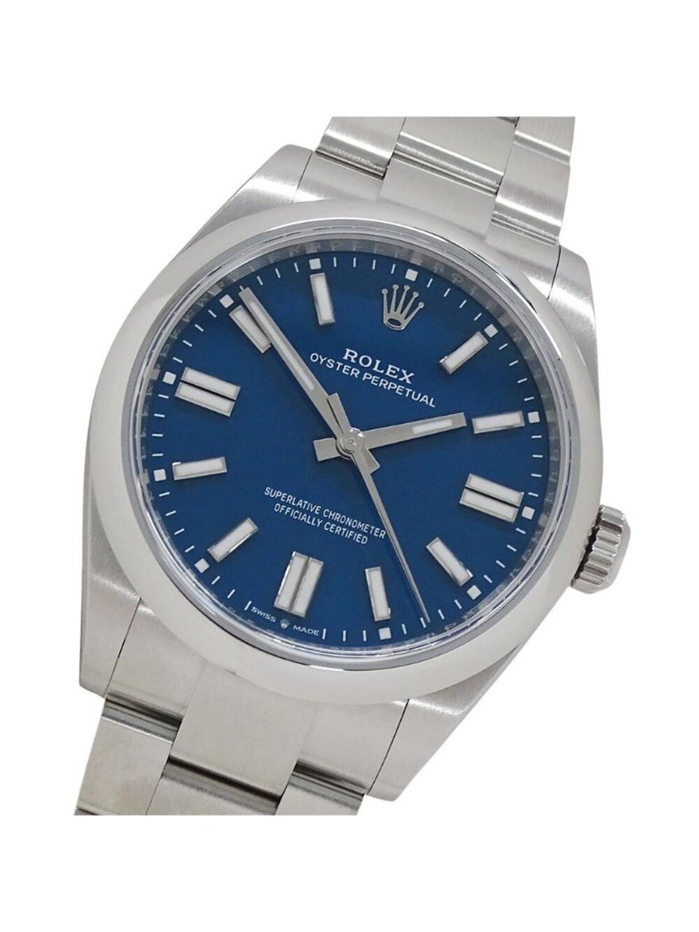 Rolex Oyster Perpetual 41 Watch Automatic At Stainless Steel Silver Blue